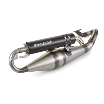 Uitlaat Stage6 Pro Replica MKII zwart Minarelli Horizontaal 2 Takt