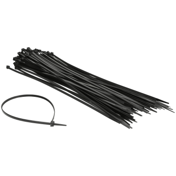 Tiewrap set 4.8 x 370mm zwart  (100 stuks)