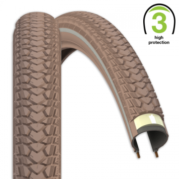 Rexway -  buitenband shopper bruin met reflectie +3.5mm anti-leklaag