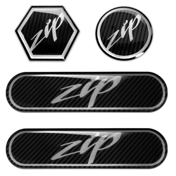 Plak embleemset 4-delig 3D Piaggio "ZIP" Carbonlook