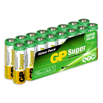 Super alkaline AA batterijen 16PK 