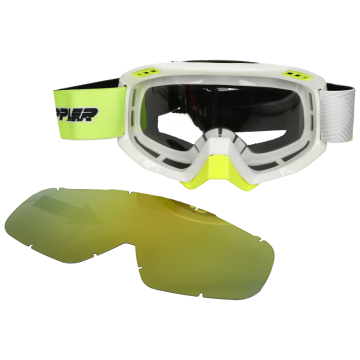 Doppler crossbril wit / fluor geel (met iridium vizier)