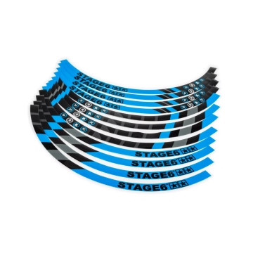 Velgrand stickerset Stage6 10 inch blauw / zwart