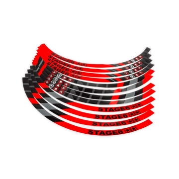 Velgrand stickerset Stage6 12 inch rood / zwart