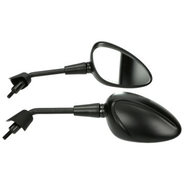 Mezoly spiegelset voor Vespa Sprint mat zwart (kort model)