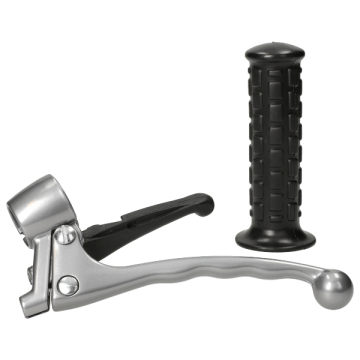 Lusito - Koppeling / Remhendel hoogglans grijs Puch Maxi links