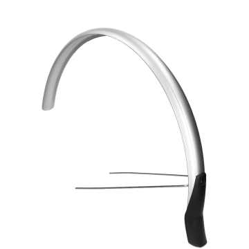 Achterspatbord Eurofender Snello 28" x 46 mm zilver