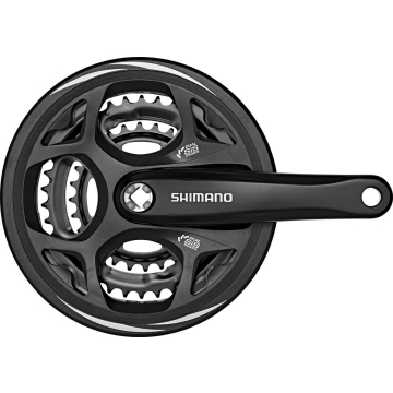 Shimano - Crankstel 7/8 speed  Altus FC-CM311 48/38/28T met kettingrand Zwart