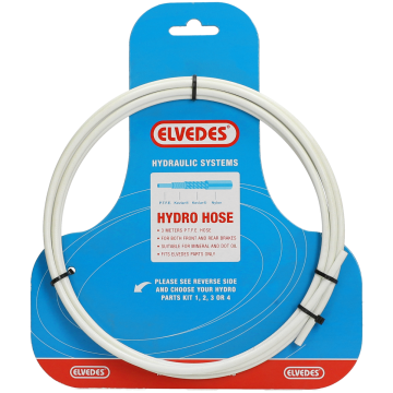 Hydraulische leiding Elvedes met PTFE voering en kevlar protectie - wit (3 meter op kaart)