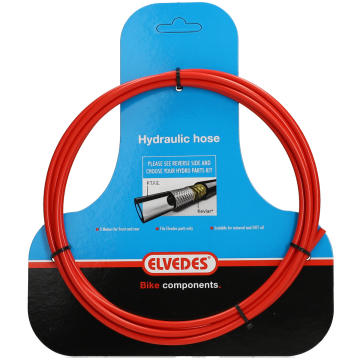 Hydraulische leiding Elvedes met PTFE voering en kevlar protectie - rood (3 meter op kaart)