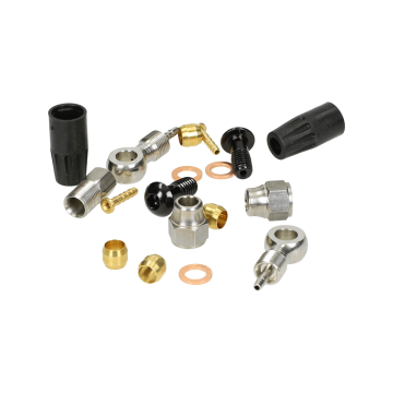 Hydraulische onderdelen Kit 2 M8 + banjo RVS voor Elvedes hydraulische leiding