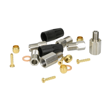 Hydraulische onderdelen kit 4 Elvedes M8 + M6 RVS voor Elvedes hydraulische leiding