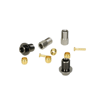 Hydraulische onderdelen Kit 9 M9 flensbout + M8 RVS onderdelen voor- en achterrem Elvedes hydraulische leiding 
