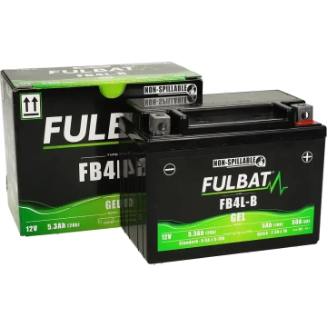 Fulbat - Accu  YB4L-B Gel SLA 12V 5Ah onderhoudsvrij (o.a Yamaha Aerox, Peugeot Vivacity 2 takt)