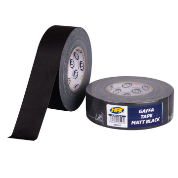 HPX Gaffer tape matzwart 48mm x50 m