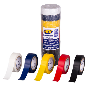 HPX PVC isolatietape gemengd 19mm x 10m (10 stuks)