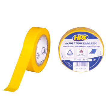 HPX PVC isolatietape geel 15mm x 10m