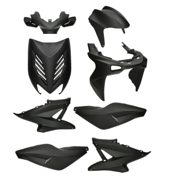 Kappenset 8 delig Yamaha Aerox, MBK Nitro mat zwart