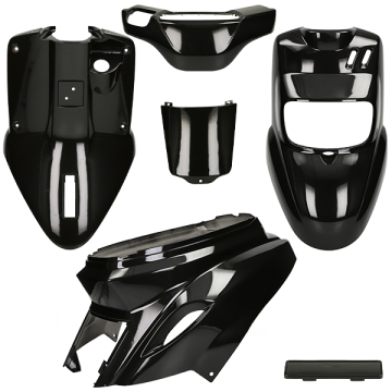 Kappenset MBK Booster, Yamaha BWs Metallic zwart (vanaf 2004)