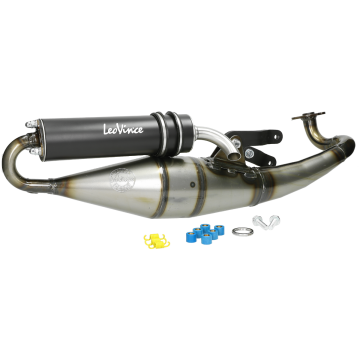 Uitlaat Leovince Hand made TT Black Edition Yamaha Aerox, MBK Nitro 50cc 2 Takt