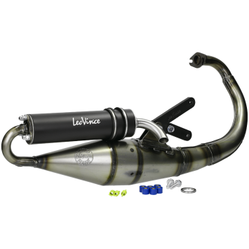 Uitlaat Leovince TT Black Edition Minarelli Verticaal 50cc 2 takt (Hand made)