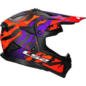 LS2 Helm Fast II Grotesk MX708 paars / oranje