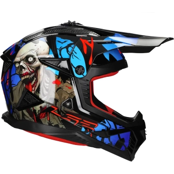 LS2 Helm Fast II Zombie II MX708 zwart / rood / blauw