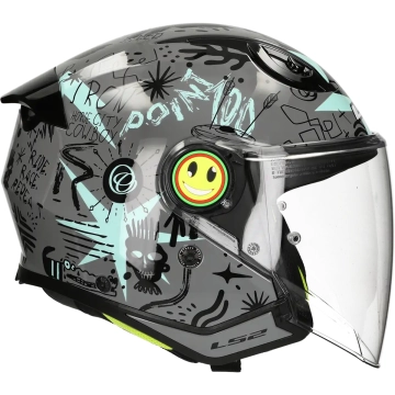 LS2 Kinderhelm Funny II Scribble OF622 grijs / blauw