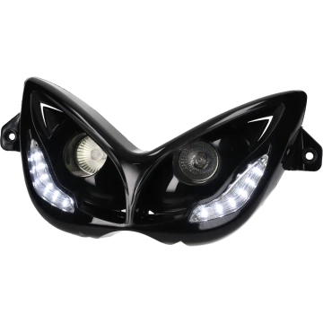 Koplamp Mezoly voor MBK Nitro, Yamaha Aerox zwart LED dagrijverlichting