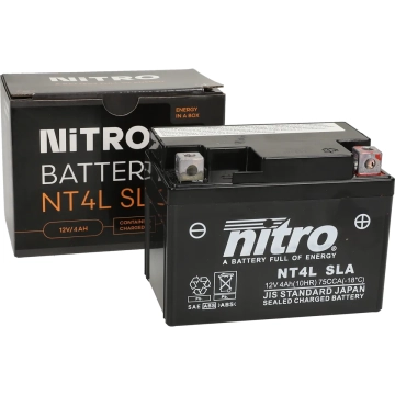 Accu Nitro YTC4L Gel 12V 4AH (onderhoudsvrij)
