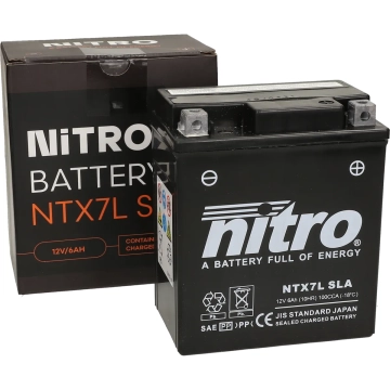 Accu Nitro YTX7L Gel 12V 6AH (onderhoudsvrij)