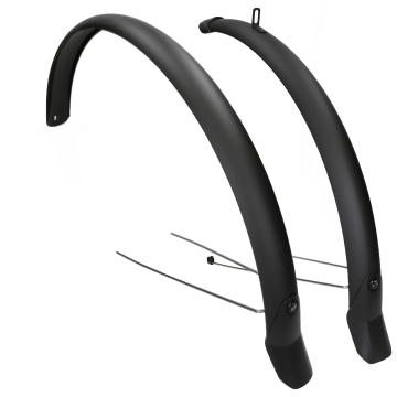 Spatbordset 28" Eurofender Lampo 58 mm breed mat zwart