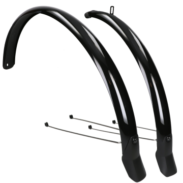 Spatbordset 28" Eurofender Lampo 58 mm breed zwart