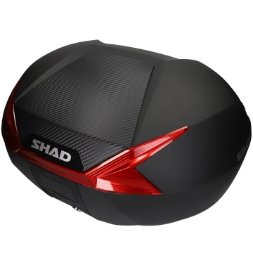 Topkoffer Shad SH47 inclusief slede 47 liter zwart/carbon rode reflector