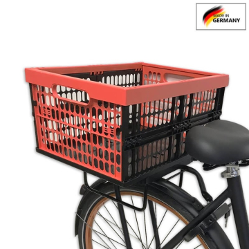 Plates 4 bike Travel set: vouwkrat + multi-plaat + tassenbeugels zwart/lichtrood