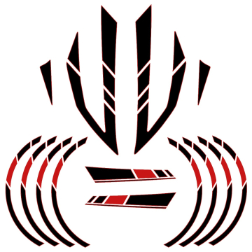 Stickerset Piaggio Zip Zwart / rood 14 delig