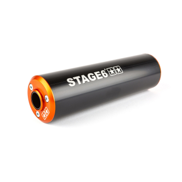 Uitlaatdemper Stage6 recht model zwart/oranje
