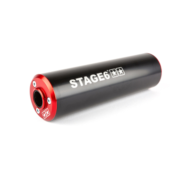 Uitlaatdemper Stage6 recht model zwart/rood