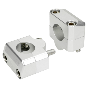 Doppler - Stuurclamp set  zilver verhoogd  (22mm naar 28.6mm)