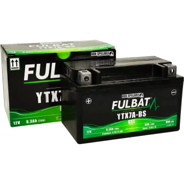 Fulbat - Accu  YTX7A-BS Gel 12V 6Ah onderhoudsvrij (o.a , Peugeot, AGM 4 takt)