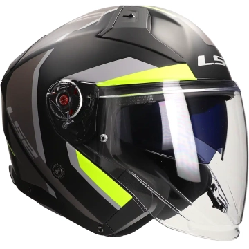 LS2 Helm Infinity II Focus OF603 mat zwart / fluor geel