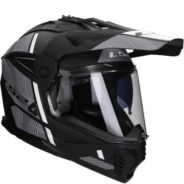 LS2 -  Helm Pioneer II Hill MX702 mat zwart / wit