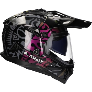 LS2 -  Helm Pioneer II Rangi MX702 zwart / paars