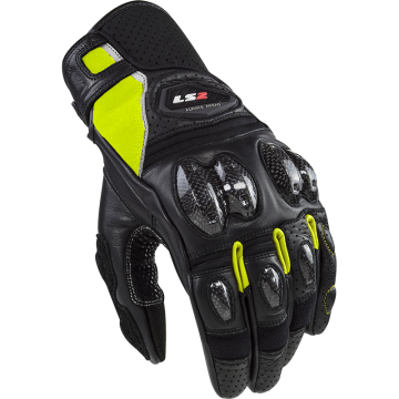 Handschoenen LS2 Spark 2 leather zwart / fluor geel