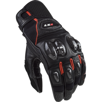 Handschoenen LS2 Spark 2 leather zwart / rood 