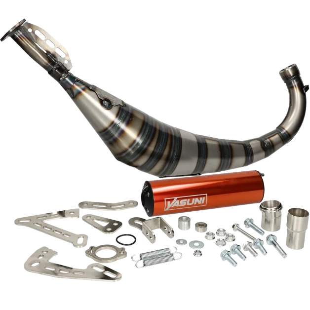 Yasuni - Uitlaat R3 Carrera oranje onderlangs voor en Minarelli AM6 50cc 2 Takt main product photo