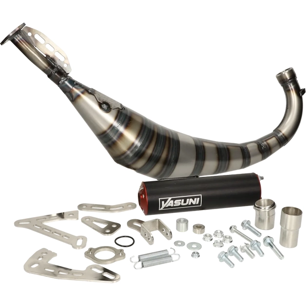 Yasuni - Uitlaat R3 Carrera rood onderlangs voor en Minarelli AM6 50cc 2 Takt main product photo