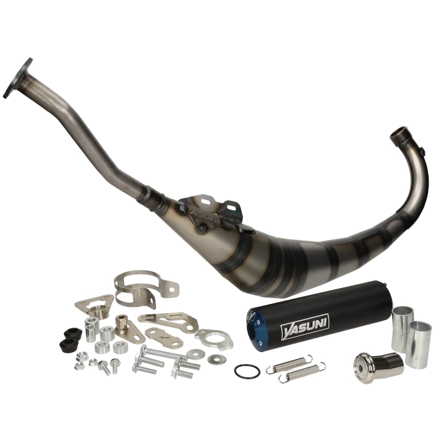 Yasuni - Uitlaat R2 blauw onderlangs voor RS50, Rieju RS2 en Yamaha TZR main product photo