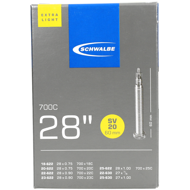 Schwalbe - Binnenband  SV20 Extra Light 28 inch / 18/25-622/630 60mm ventiel main product photo