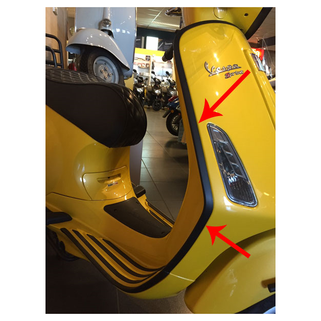DMP - beenschild sierlijstset mat zwart 3-delig voor Vespa Primavera, Sprint main product photo